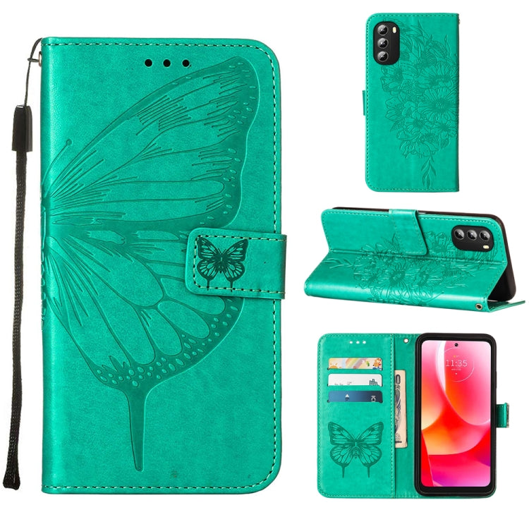 Embossed Butterfly Leather Phone Case, For Alcatel 1L 2021, For Motorola Moto G 5G 2022, For Motorola Moto G52