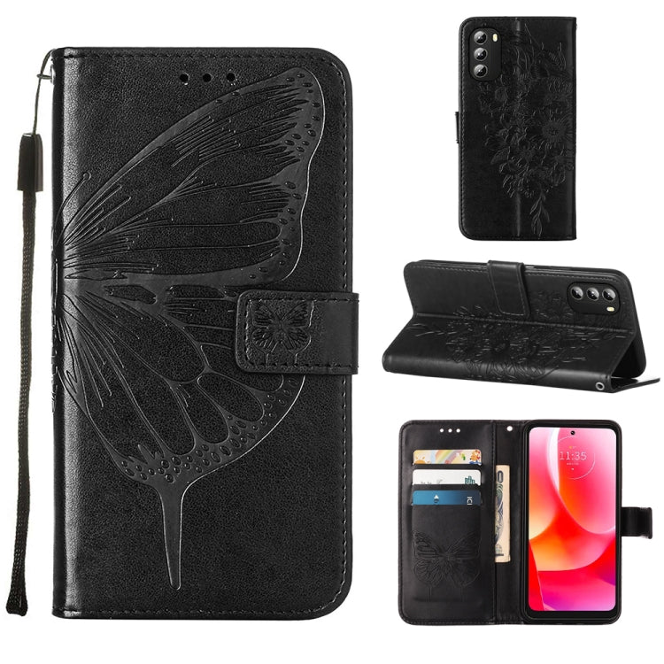 Embossed Butterfly Leather Phone Case, For Alcatel 1L 2021, For Motorola Moto G 5G 2022, For Motorola Moto G52