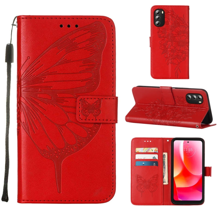 Embossed Butterfly Leather Phone Case, For Alcatel 1L 2021, For Motorola Moto G 5G 2022, For Motorola Moto G52