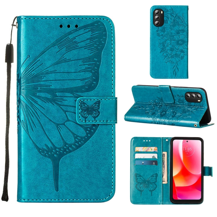 Embossed Butterfly Leather Phone Case, For Alcatel 1L 2021, For Motorola Moto G 5G 2022, For Motorola Moto G52