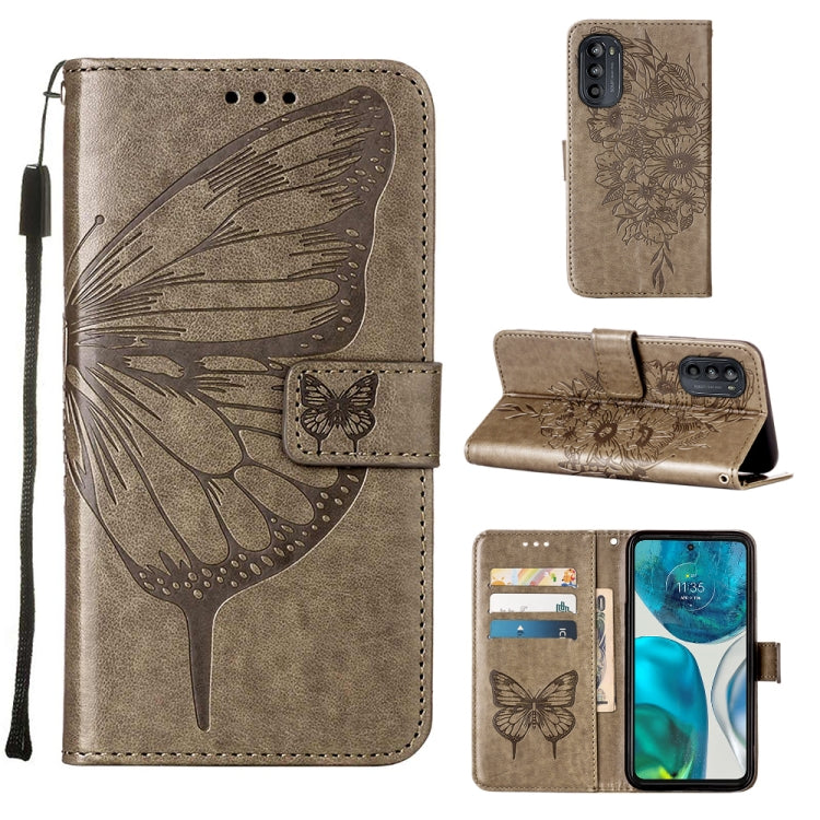 Embossed Butterfly Leather Phone Case, For Alcatel 1L 2021, For Motorola Moto G 5G 2022, For Motorola Moto G52