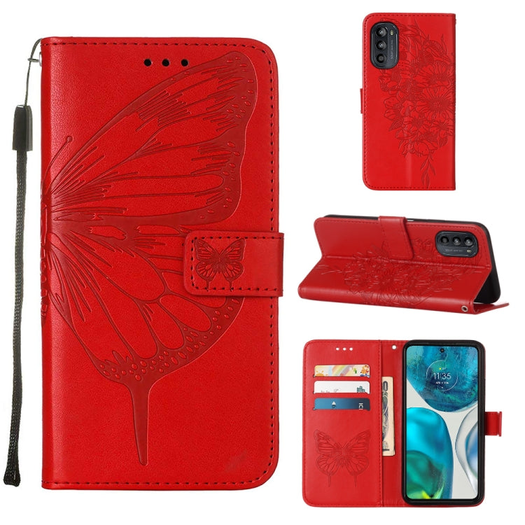 Embossed Butterfly Leather Phone Case, For Alcatel 1L 2021, For Motorola Moto G 5G 2022, For Motorola Moto G52