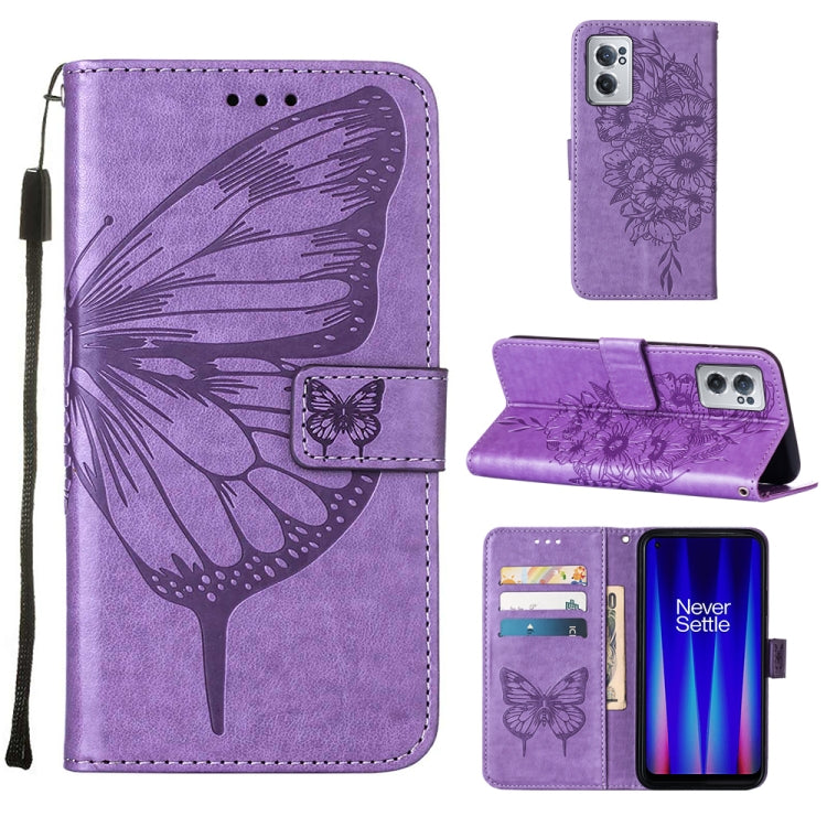 Embossed Butterfly Leather Phone Case, For OnePlus Nord CE 2 5G, For OPPO A57 5G 2022, For OPPO Realme C31 4G