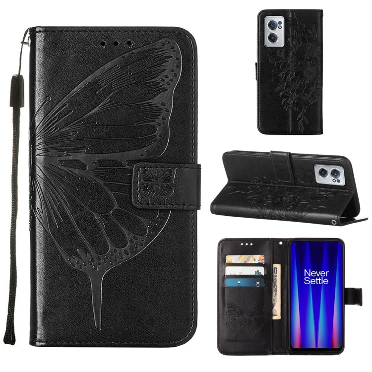 Embossed Butterfly Leather Phone Case, For OnePlus Nord CE 2 5G, For OPPO A57 5G 2022, For OPPO Realme C31 4G
