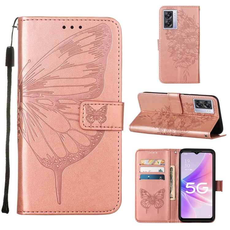 Embossed Butterfly Leather Phone Case, For OnePlus Nord CE 2 5G, For OPPO A57 5G 2022, For OPPO Realme C31 4G