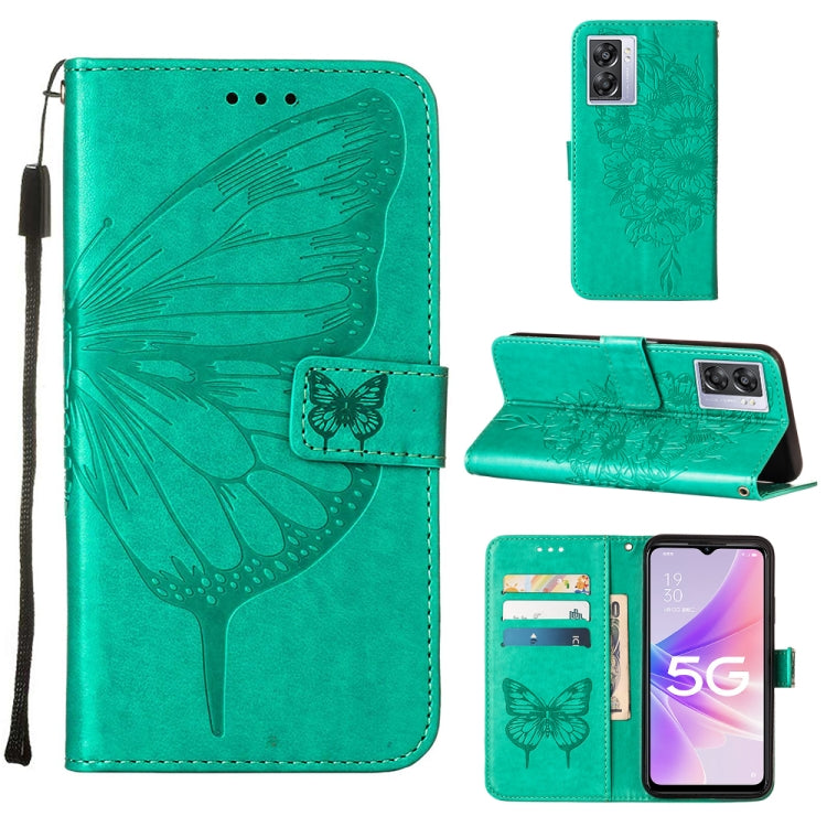 Embossed Butterfly Leather Phone Case, For OnePlus Nord CE 2 5G, For OPPO A57 5G 2022, For OPPO Realme C31 4G