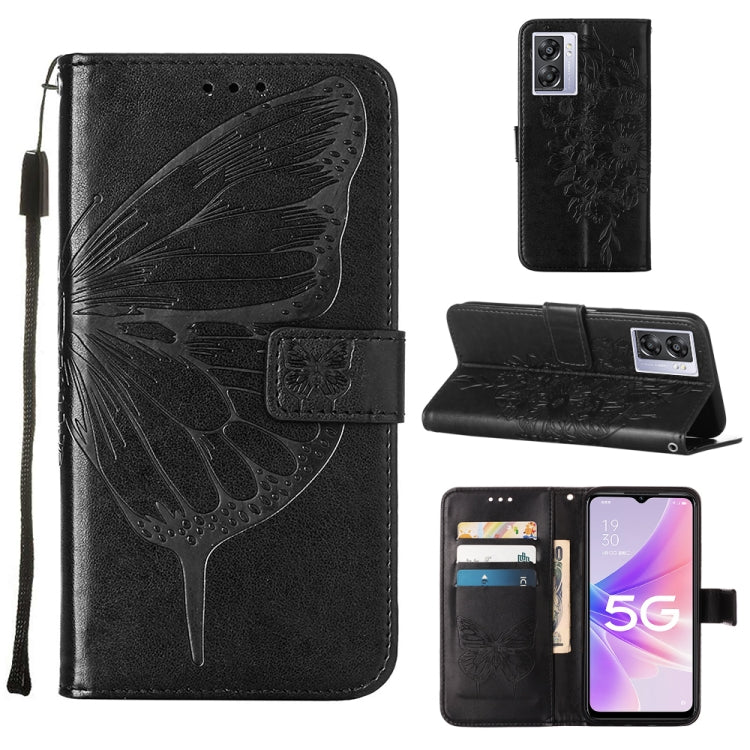 Embossed Butterfly Leather Phone Case, For OnePlus Nord CE 2 5G, For OPPO A57 5G 2022, For OPPO Realme C31 4G