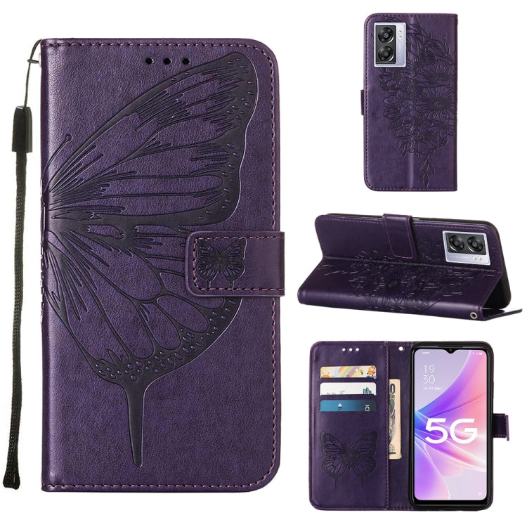 Embossed Butterfly Leather Phone Case, For OnePlus Nord CE 2 5G, For OPPO A57 5G 2022, For OPPO Realme C31 4G