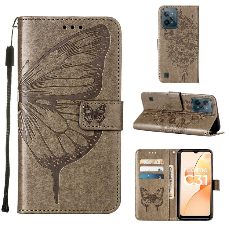 Embossed Butterfly Leather Phone Case, For OnePlus Nord CE 2 5G, For OPPO A57 5G 2022, For OPPO Realme C31 4G