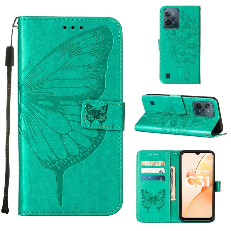 Embossed Butterfly Leather Phone Case, For OnePlus Nord CE 2 5G, For OPPO A57 5G 2022, For OPPO Realme C31 4G