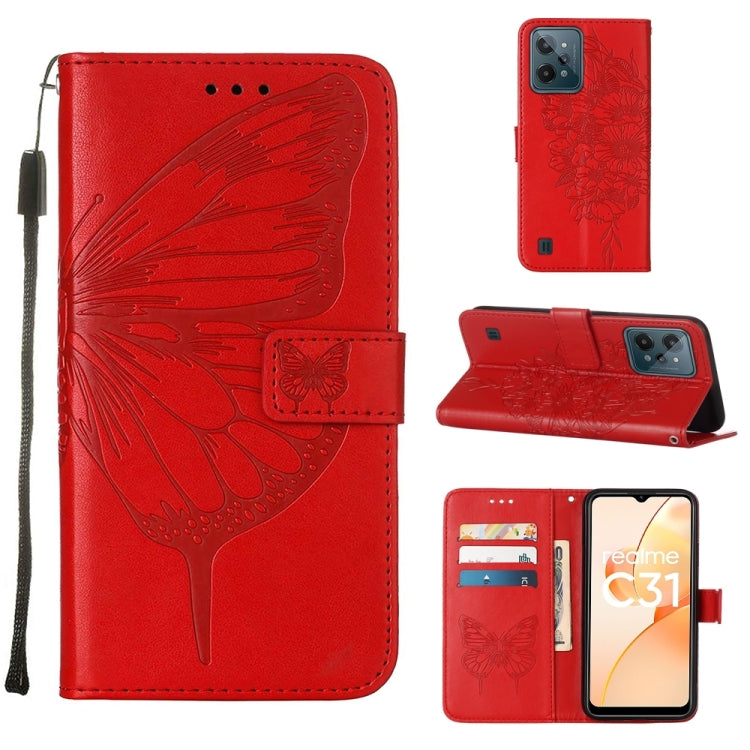 Embossed Butterfly Leather Phone Case, For OnePlus Nord CE 2 5G, For OPPO A57 5G 2022, For OPPO Realme C31 4G