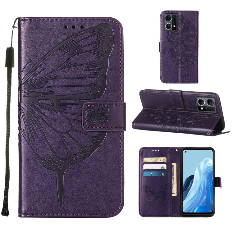 Embossed Butterfly Leather Phone Case, For OPPO Reno7 4G/F21 Pro, For Sony Xperia 1 IV, For Sony Xperia 10 IV