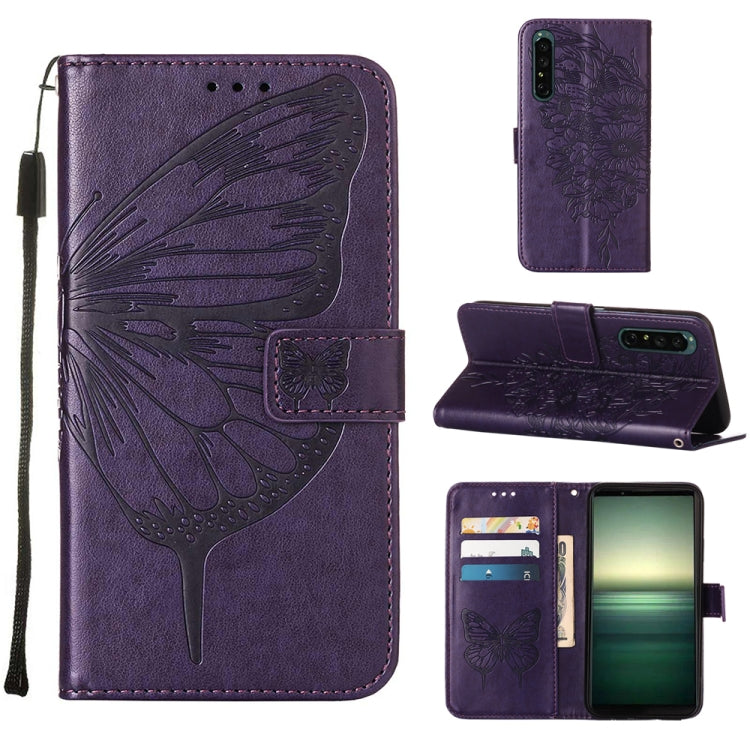 Embossed Butterfly Leather Phone Case, For OPPO Reno7 4G/F21 Pro, For Sony Xperia 1 IV, For Sony Xperia 10 IV