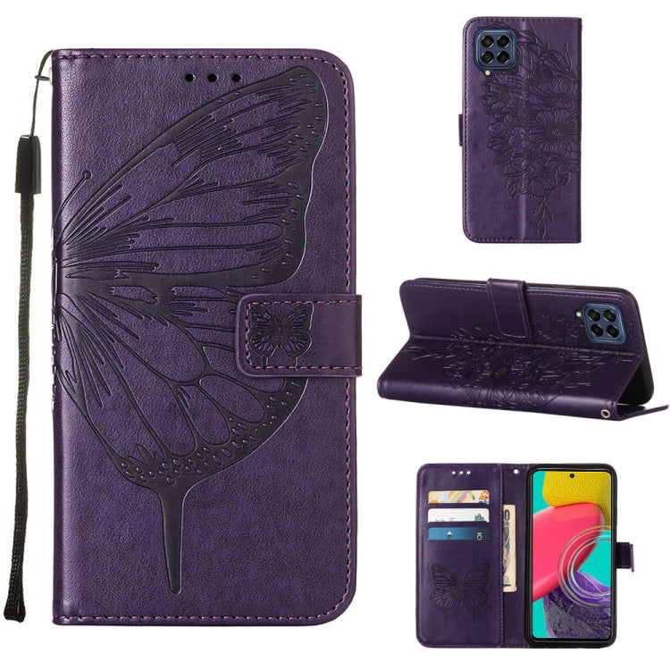 Embossed Butterfly Leather Phone Case, For Samsung Galaxy M53 5G