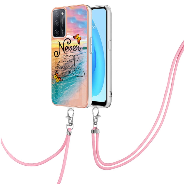 Electroplating IMD TPU Phone Case with Lanyard, For OPPO A15 / A15s, For OPPO A53s 5G / A55 5G, For OPPO A74 5G / A93 5G, For OPPO A94 5G / A95 5G, For OPPO Realme 8i