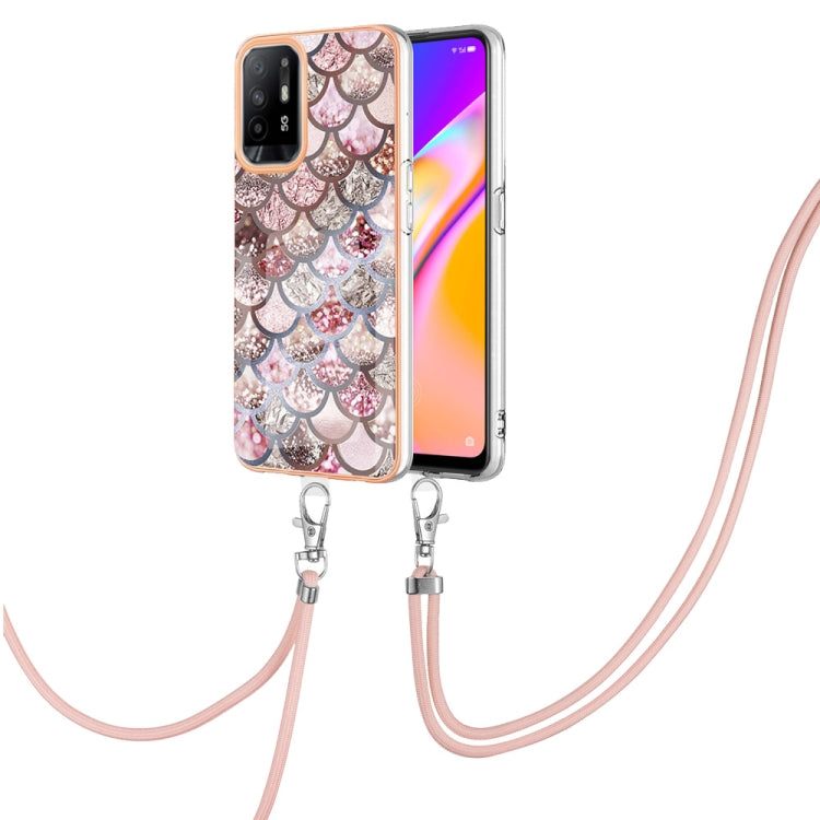 Electroplating IMD TPU Phone Case with Lanyard, For OPPO A15 / A15s, For OPPO A53s 5G / A55 5G, For OPPO A74 5G / A93 5G, For OPPO A94 5G / A95 5G, For OPPO Realme 8i