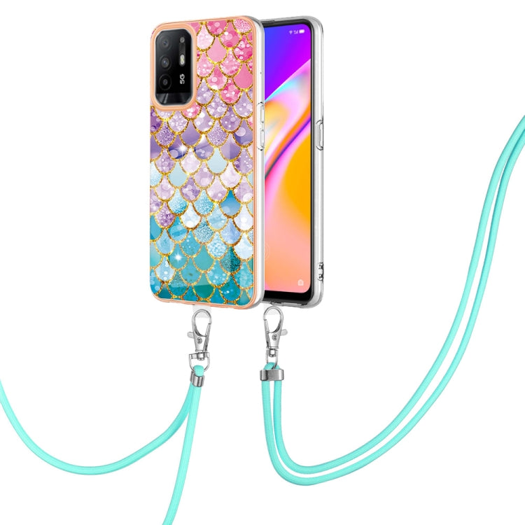 Electroplating IMD TPU Phone Case with Lanyard, For OPPO A15 / A15s, For OPPO A53s 5G / A55 5G, For OPPO A74 5G / A93 5G, For OPPO A94 5G / A95 5G, For OPPO Realme 8i