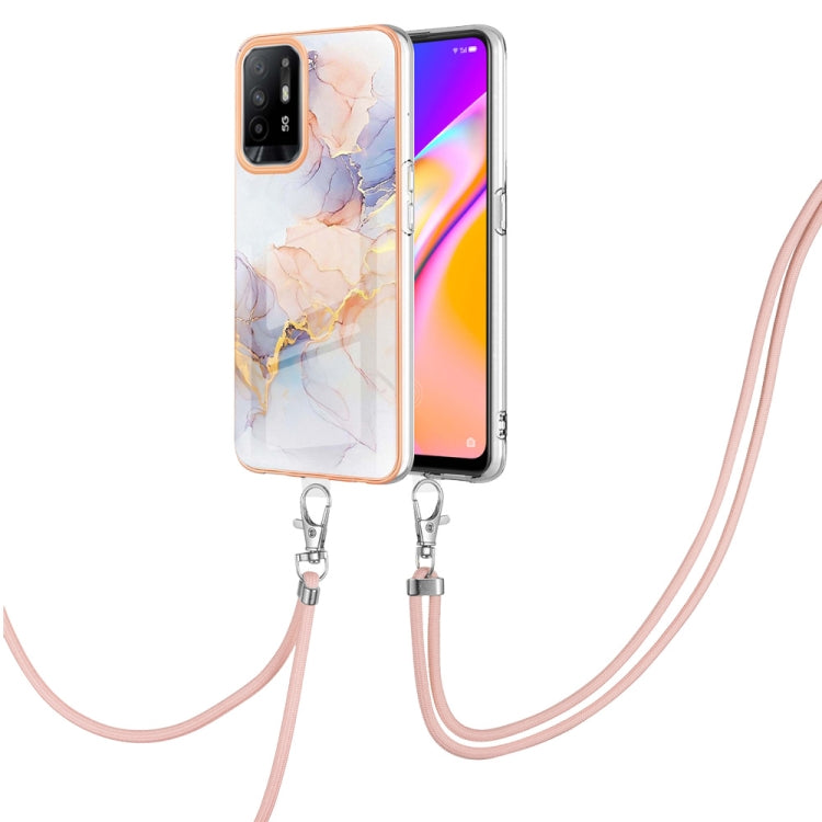 Electroplating IMD TPU Phone Case with Lanyard, For OPPO A15 / A15s, For OPPO A53s 5G / A55 5G, For OPPO A74 5G / A93 5G, For OPPO A94 5G / A95 5G, For OPPO Realme 8i