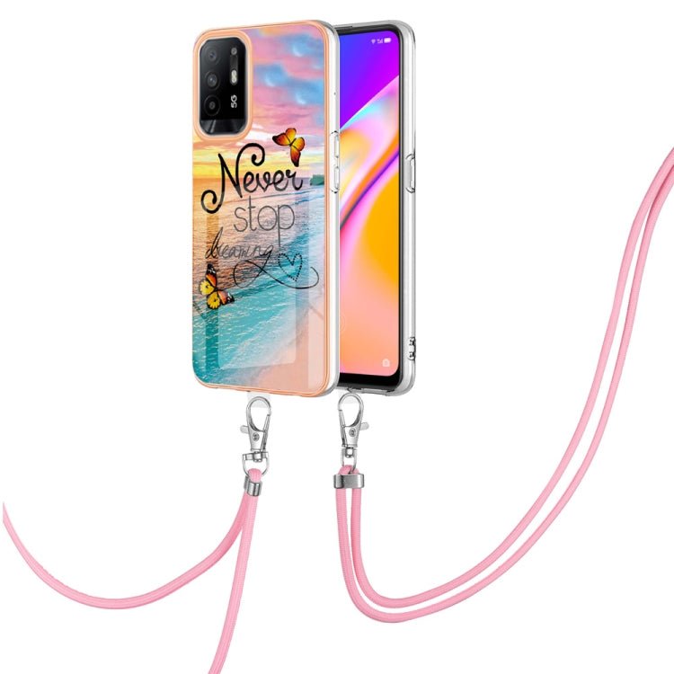 Electroplating IMD TPU Phone Case with Lanyard, For OPPO A15 / A15s, For OPPO A53s 5G / A55 5G, For OPPO A74 5G / A93 5G, For OPPO A94 5G / A95 5G, For OPPO Realme 8i