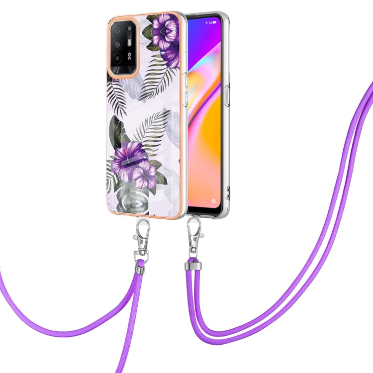 Electroplating IMD TPU Phone Case with Lanyard, For OPPO A15 / A15s, For OPPO A53s 5G / A55 5G, For OPPO A74 5G / A93 5G, For OPPO A94 5G / A95 5G, For OPPO Realme 8i