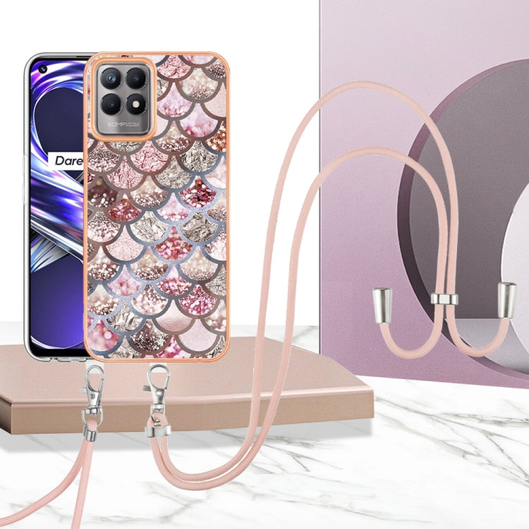 Electroplating IMD TPU Phone Case with Lanyard, For OPPO Realme 8i, For OPPO Realme 9 Pro+ 5G, For OPPO Realme 9 Pro 5G, For OPPO Realme 9i / A36 / A96 4G