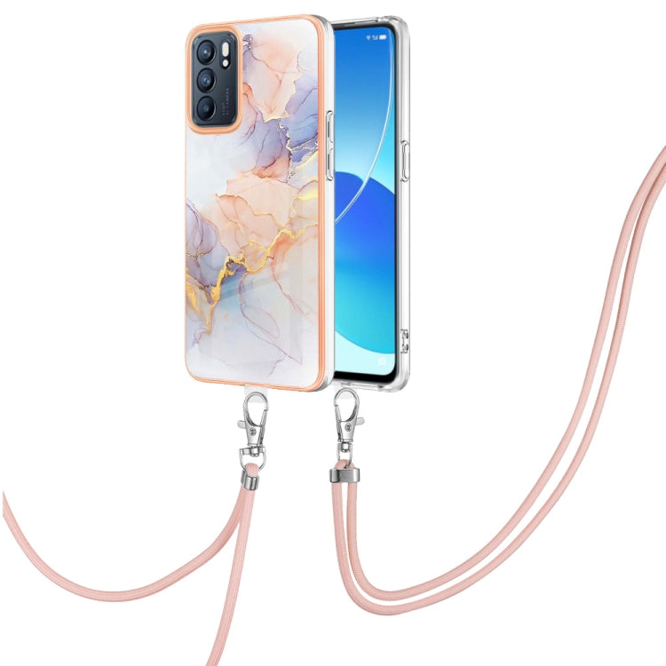 Electroplating IMD TPU Phone Case with Lanyard, For OPPO Realme 9 Pro+ 5G, For OPPO Realme 9 Pro 5G, For OPPO Realme 9i / A36 / A96 4G, For OPPO Realme C21Y / C25Y, For OPPO Reno6 5G