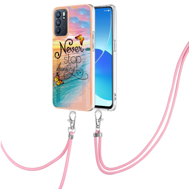 Electroplating IMD TPU Phone Case with Lanyard, For OPPO Realme 9 Pro+ 5G, For OPPO Realme 9 Pro 5G, For OPPO Realme 9i / A36 / A96 4G, For OPPO Realme C21Y / C25Y, For OPPO Reno6 5G