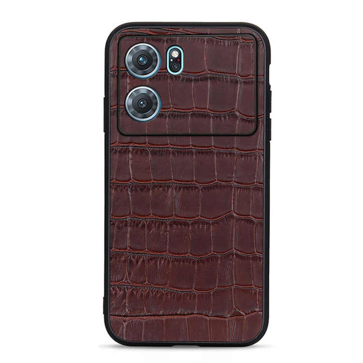 Accurate Hole Crocodile Texture Genuine Leather Phone Case, For OPPO A57 5G, For OPPO K10 5G, For OPPO K10 Pro 5G, For OPPO Realme 9 Pro, For vivo S15e, For OnePlus Ace Accurate Hole