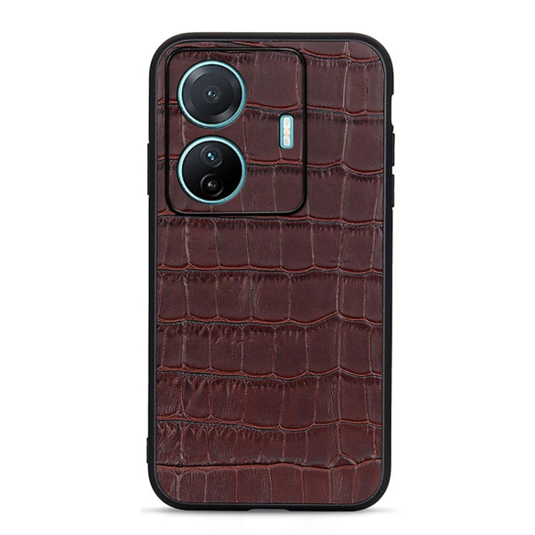 Accurate Hole Crocodile Texture Genuine Leather Phone Case, For OPPO A57 5G, For OPPO K10 5G, For OPPO K10 Pro 5G, For OPPO Realme 9 Pro, For vivo S15e, For OnePlus Ace Accurate Hole