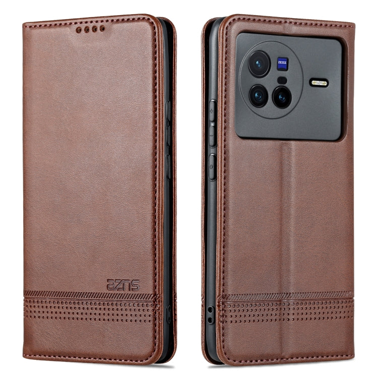 AZNS Magnetic Calf Texture Leather Phone Case, For vivo X80, For Xiaomi POCO X4 Pro 5G