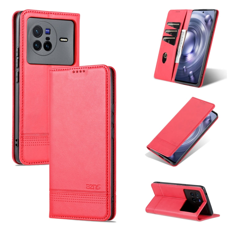 AZNS Magnetic Calf Texture Leather Phone Case