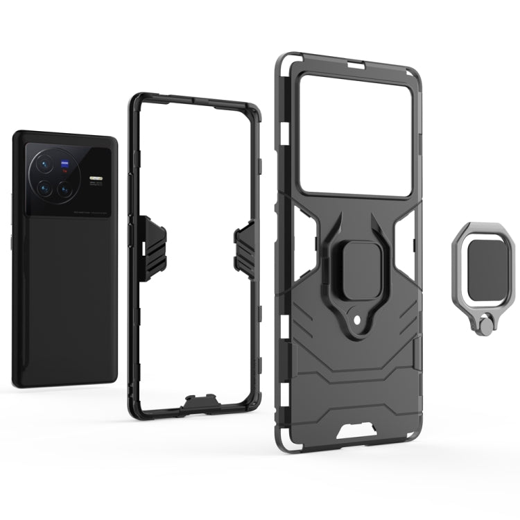 PC + TPU Shockproof Protective Phone Case with Magnetic Ring Holder, For vivo X80 5G, For vivo X80 Pro 5G