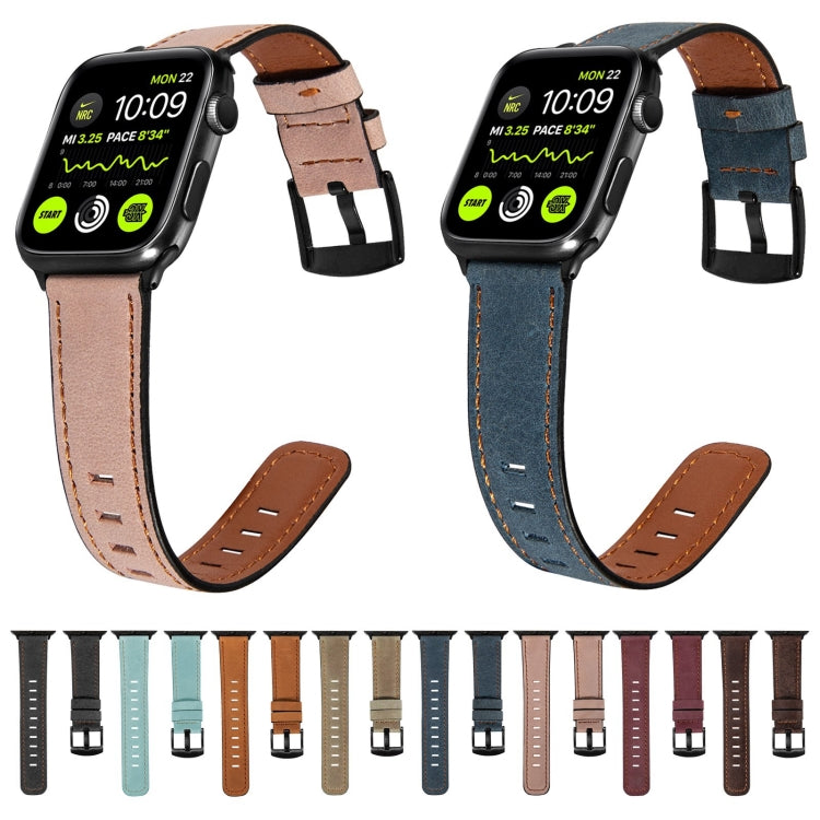 Retro Leather Watch Band For Apple Watch Series, 7 41mm / 6&amp;SE&amp;5&amp;4 40mm / 3&amp;2&amp;1 38mm, 7 45mm / 6&amp;SE&amp;5&amp;4 44mm / 3&amp;2&amp;1 42mm