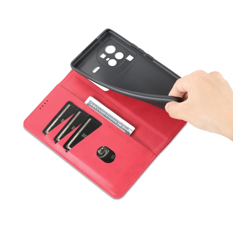 AZNS Magnetic Calf Texture Leather Phone Case