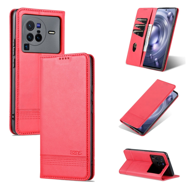 AZNS Magnetic Calf Texture Leather Phone Case