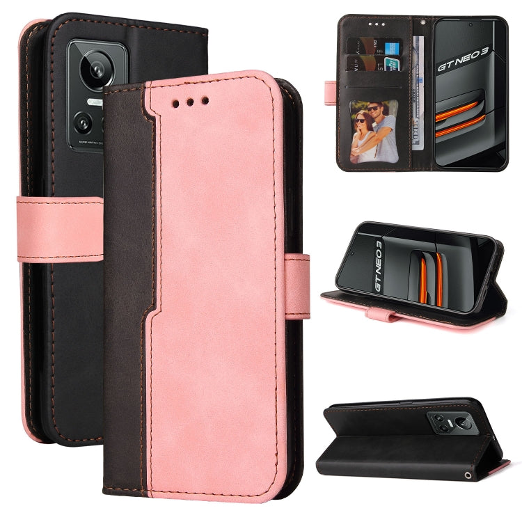 Stitching-Color Horizontal Flip Leather Phone Case, For OPPO Realme GT Neo3, For OPPO Reno7 4G / F21 Pro 4G, For Samsung Galaxy M33 5G Global