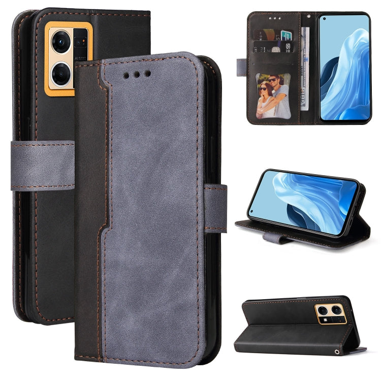 Stitching-Color Horizontal Flip Leather Phone Case, For OPPO Realme GT Neo3, For OPPO Reno7 4G / F21 Pro 4G, For Samsung Galaxy M33 5G Global