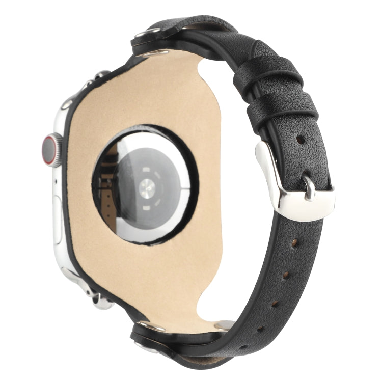 Bracelet Genuine Leather Watch Band For Apple Watch Series, 7 41mm / 6&amp;SE&amp;5&amp;4 40mm / 3&amp;2&amp;1 38mm, 7 45mm / 6&amp;SE&amp;5&amp;4 44mm / 3&amp;2&amp;1 42mm