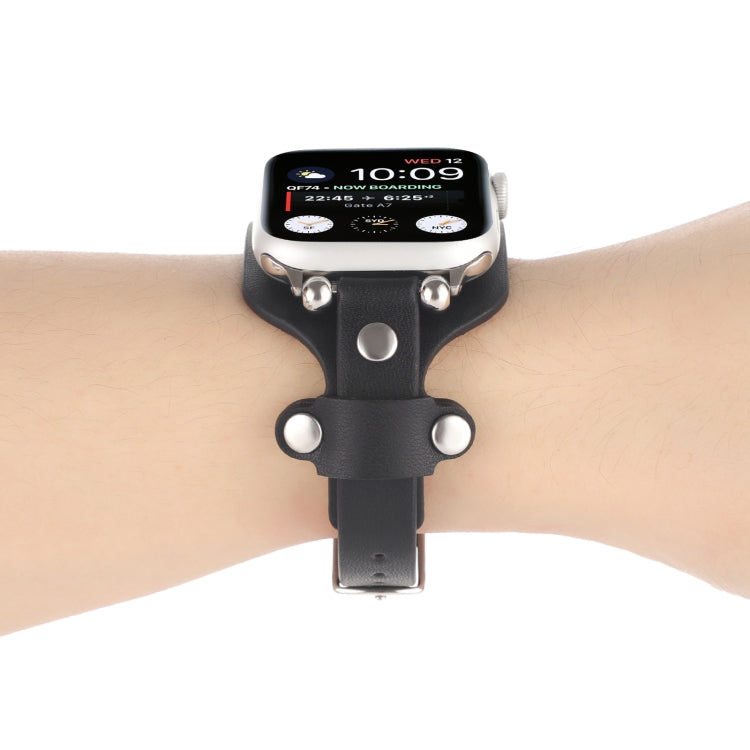 Bracelet Genuine Leather Watch Band For Apple Watch Series, 7 41mm / 6&amp;SE&amp;5&amp;4 40mm / 3&amp;2&amp;1 38mm, 7 45mm / 6&amp;SE&amp;5&amp;4 44mm / 3&amp;2&amp;1 42mm