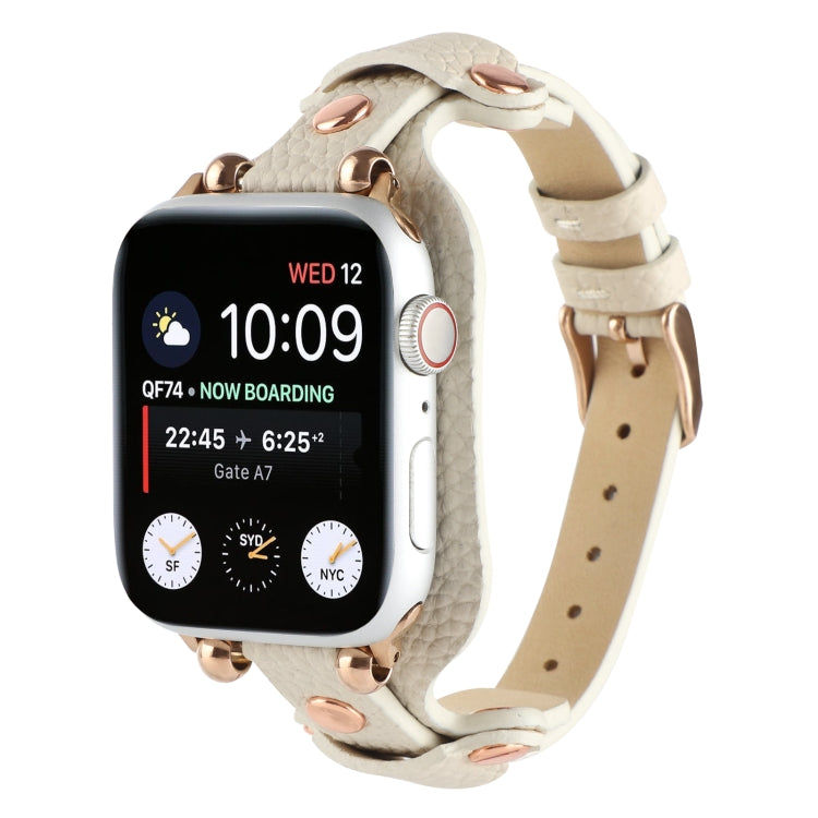 Bracelet Genuine Leather Watch Band For Apple Watch Series, 7 41mm / 6&amp;SE&amp;5&amp;4 40mm / 3&amp;2&amp;1 38mm, 7 45mm / 6&amp;SE&amp;5&amp;4 44mm / 3&amp;2&amp;1 42mm