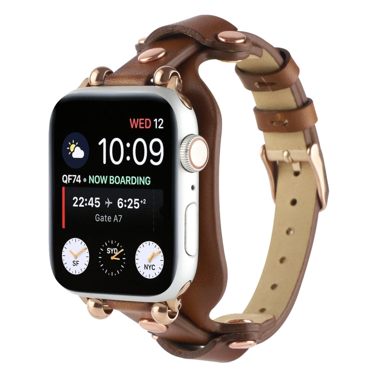Bracelet Genuine Leather Watch Band For Apple Watch Series, 7 41mm / 6&amp;SE&amp;5&amp;4 40mm / 3&amp;2&amp;1 38mm, 7 45mm / 6&amp;SE&amp;5&amp;4 44mm / 3&amp;2&amp;1 42mm