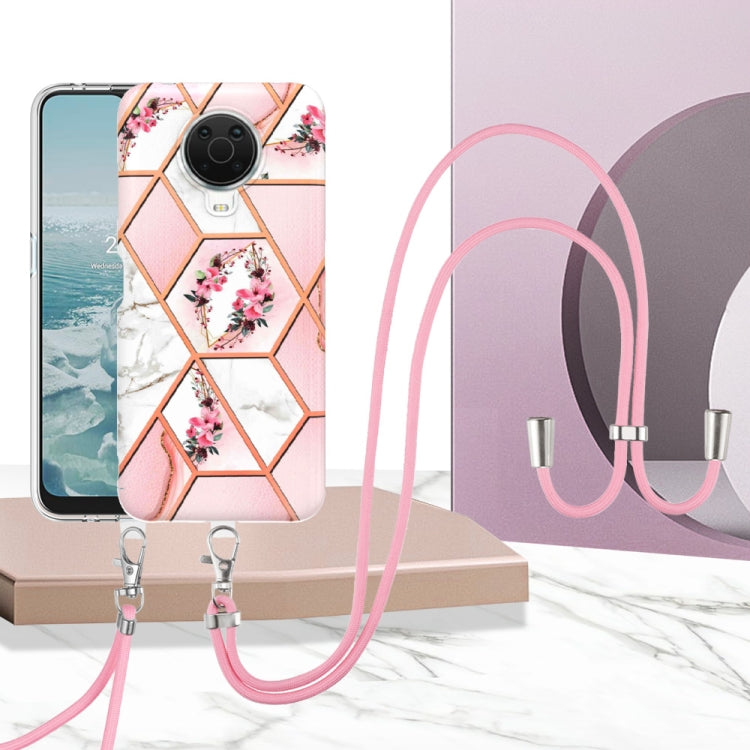 Splicing Marble Flower Pattern TPU Phone Case with Lanyard, For Nokia G20 / G10, For Nokia G21 / G11, For OPPO Realme 9 Pro+ 5G, For OPPO Realme 9 Pro 5G, For OPPO Realme 9i / A36 / A96 4G, For Samsung Galaxy A03s US Version