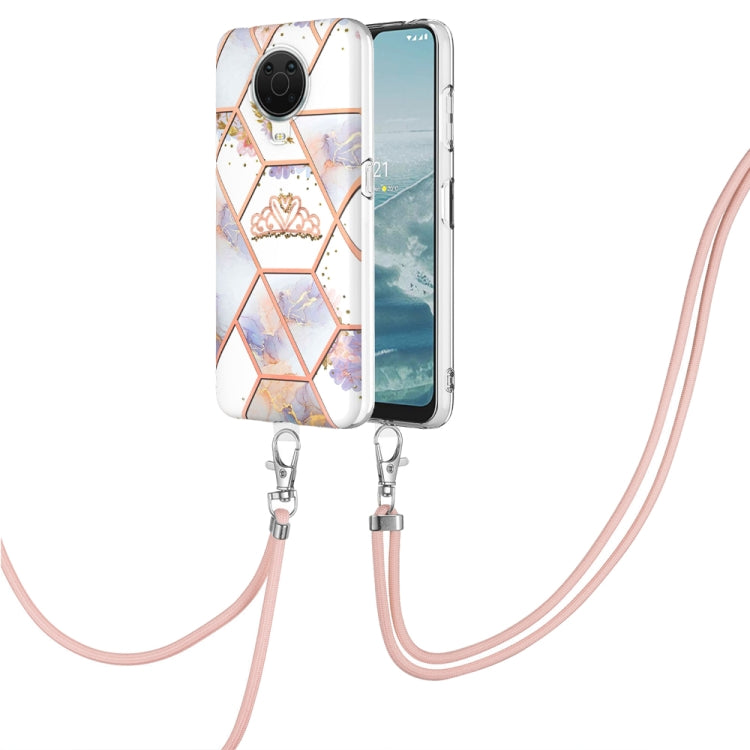 Splicing Marble Flower Pattern TPU Phone Case with Lanyard