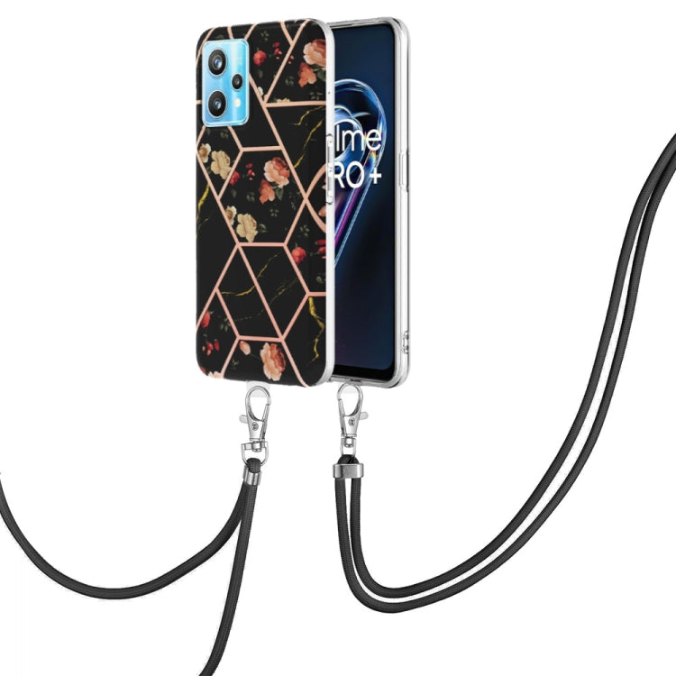 Splicing Marble Flower Pattern TPU Phone Case with Lanyard, For Nokia G20 / G10, For Nokia G21 / G11, For OPPO Realme 9 Pro+ 5G, For OPPO Realme 9 Pro 5G, For OPPO Realme 9i / A36 / A96 4G, For Samsung Galaxy A03s US Version