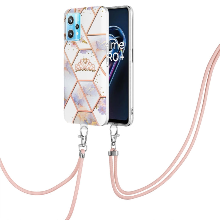 Splicing Marble Flower Pattern TPU Phone Case with Lanyard