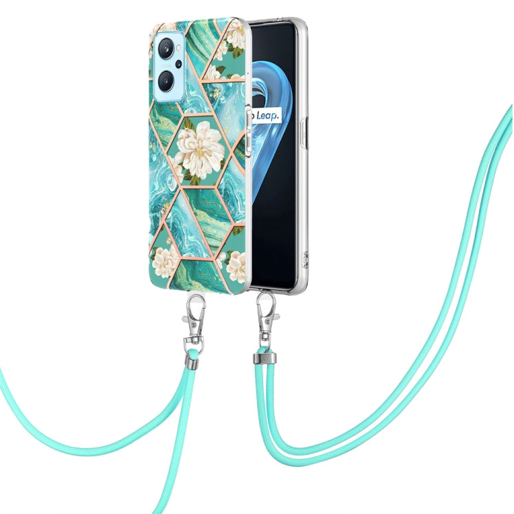 Splicing Marble Flower Pattern TPU Phone Case with Lanyard, For Nokia G20 / G10, For Nokia G21 / G11, For OPPO Realme 9 Pro+ 5G, For OPPO Realme 9 Pro 5G, For OPPO Realme 9i / A36 / A96 4G, For Samsung Galaxy A03s US Version