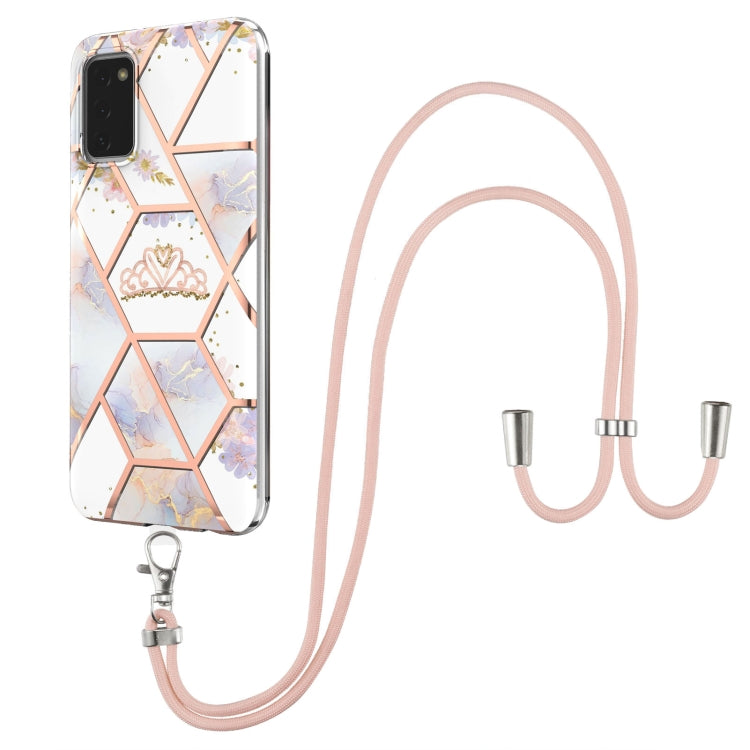 Splicing Marble Flower Pattern TPU Phone Case with Lanyard, For Nokia G20 / G10, For Nokia G21 / G11, For OPPO Realme 9 Pro+ 5G, For OPPO Realme 9 Pro 5G, For OPPO Realme 9i / A36 / A96 4G, For Samsung Galaxy A03s US Version