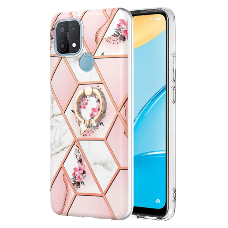 Splicing Marble Flower Pattern TPU Ring Holder Case