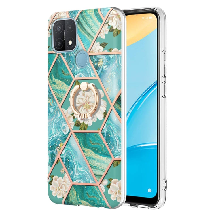 Splicing Marble Flower Pattern TPU Ring Holder Case, For OPPO A15 / A15s, For OPPO A53s 5G / A55 5G / A54 4G, For OPPO A74 5G / A93 5G / A54 5G, For OPPO A94 5G / A95 5G, For OPPO Realme 8i, For OPPO Realme 9 Pro+ 5G, For OPPO Realme 9 Pro 5G