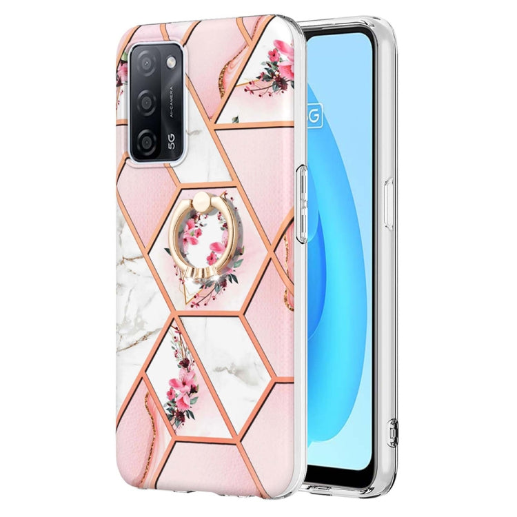 Splicing Marble Flower Pattern TPU Ring Holder Case